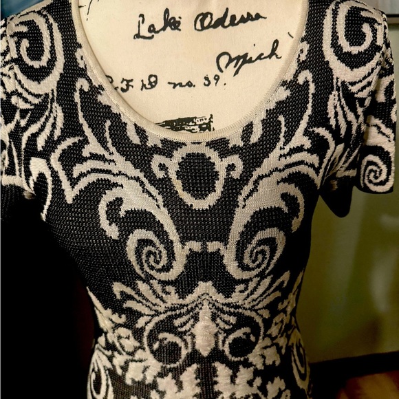 Stunning! PARKER JACQUARD Scrolled
INTARSIA KNIT Sweater Dress-like new! - Picture 3 of 9